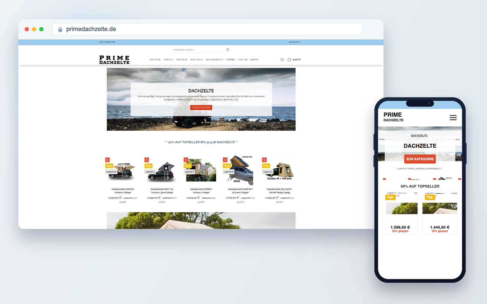 Camping-Shop für Dachzelte